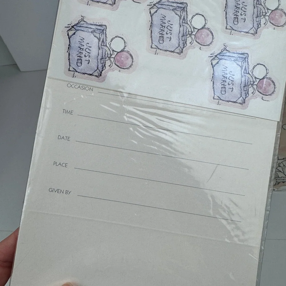 3 Pkgs Vtg Flavia Applause Just Married Tri Fold Wedding Invitations 30 Total‎
